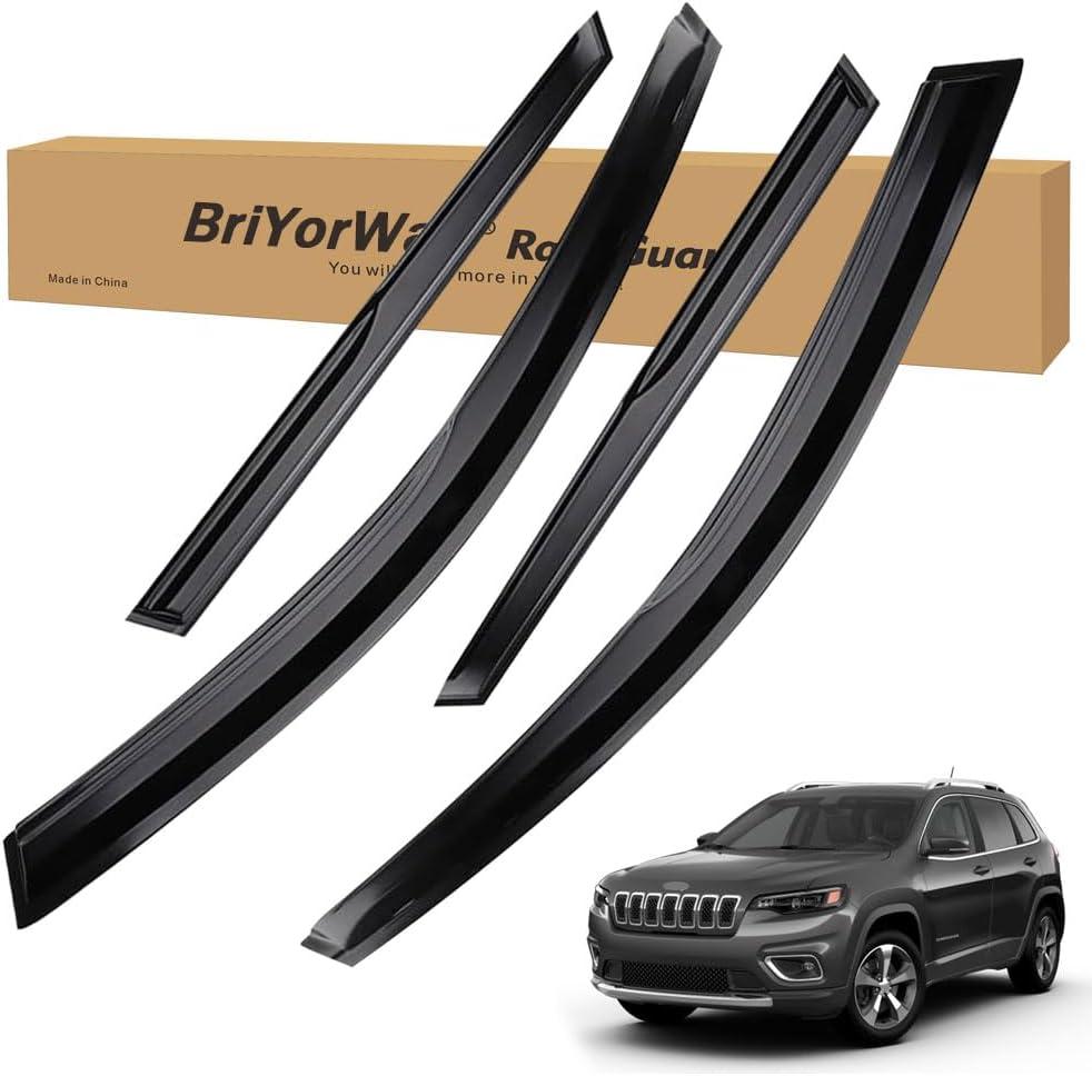 Vent Shades Rain Guards for Jeep Cherokee 2014 2015 2016 2017 2018 2019 2020 2021 2022 2023 Accessories, for Jeep Cherokee Window Deflectors Window Visors