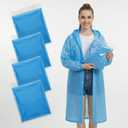 Waterproof Rain Poncho, Long Clear Raincoat, Reusable Rain Wear for Women, Women's raincoat, Smaller-sized men's raincoats（4PCS）