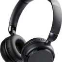 Amazon Basics Bluetooth Headphones Wireless with Microphone, On Ear, 35 Hour Playtime, Foldable, One Size, Collapsible Travel Friendly, Black