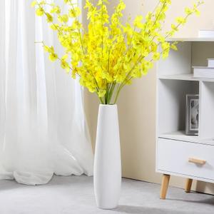 Ceramic Floor Vase, GDSZJLJ 17.7" Tall White Large Decorative Vases for Modern Home Decor, Living Room, Minimalist Style Big Flower Vase for Pampas Grass, Flowers, Twigs, Office, Bedroom Dcor