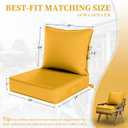 Outdoor Seat Cushions 24×24, Waterproof, for Patio Sofa Chairs, Yellow