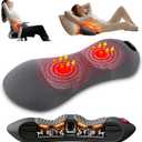 3-in-1 Electric Back Massager Pillow with Heat, Vibration & Traction, Ergonomic Lumbar Support Cushion with Memory Foam, Sciatica Pain Relief Pillow, Triple Fusion Massager