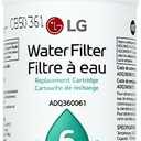 LG LT700P2 6-Month / 200 Gallon Refrigerator Replacement Water Filter, 2 Count (Pack of 1), White