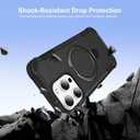 Compatible with iPhone 16 Pro max Case with Invisible Magnetic Kickstand [Compatible with MagSafe] [10-FT Military Drop Protection] Hard Back Soft Edge Promax Case 6.9 Inch, Black