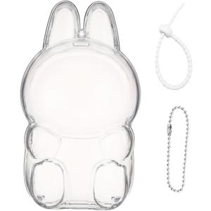 Protective Case Compatible for labubu, Plastic Clear Cover for Plush Figure Doll, Storage Transparent PVC Bag,Display Bag Display Case for Fan Collection, Accessories(No Doll, Sitting)