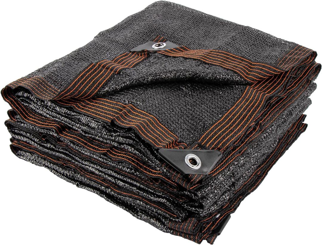 50% 14 X 20 FT Black Shade Cloth, Outdoor Woven Sun Shade with Grommets, Durable Breathable Netting Shading Antifreezing for Patio, Garden, DIY Home, Plants Cover, Greenhouse, Dog Kennel