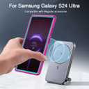 I-HONVA for Samsung Galaxy S24 Ultra Case [Compatible with MagSafe] Shockproof 3-Layer Full Body Protection [Without Screen Protector] Rugged Heavy Duty Cover Case for Galaxy S24 Ultra,Rose Red/Green