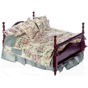 Dollhouse Miniature 1:12 Scale Bed with Linens #T3302a