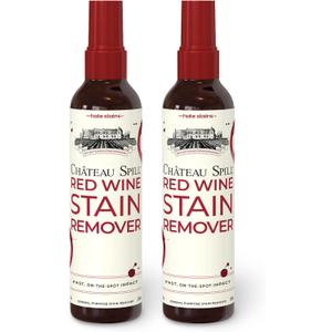 Chateau Spill Red Wine Stain Remover - 4oz 2 Pack Spray Cleaners for Clothes, Tablecloth, Carpet, Upholstery and Laundry - from the makers of Miss Mouth's Messy Eater Stain Treater (4 Fl Oz (Pack of 2))