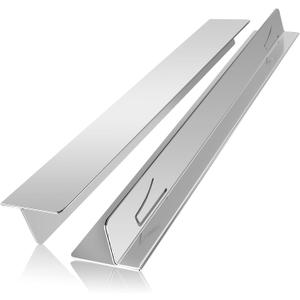 2PCS Stove Gap Covers Stainless Steel Stove Gap Filler,13.8'' to 27.5'' Adjustable Length,Oven Stove Side Gap Guards Between Stove top and Counter for Kitchen,Range Trim Kit,Heat Resistant,Silver