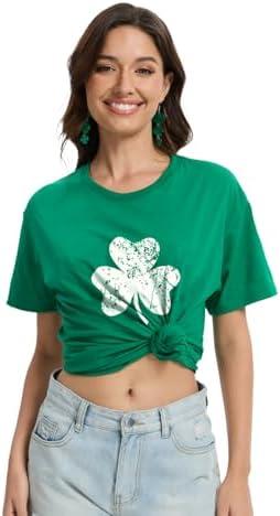 St Patrick's Day Shirts for Women and Men Lucky Irish Green Shamrock Tee Costume Funny Saint Clover Printed Top, Size: S