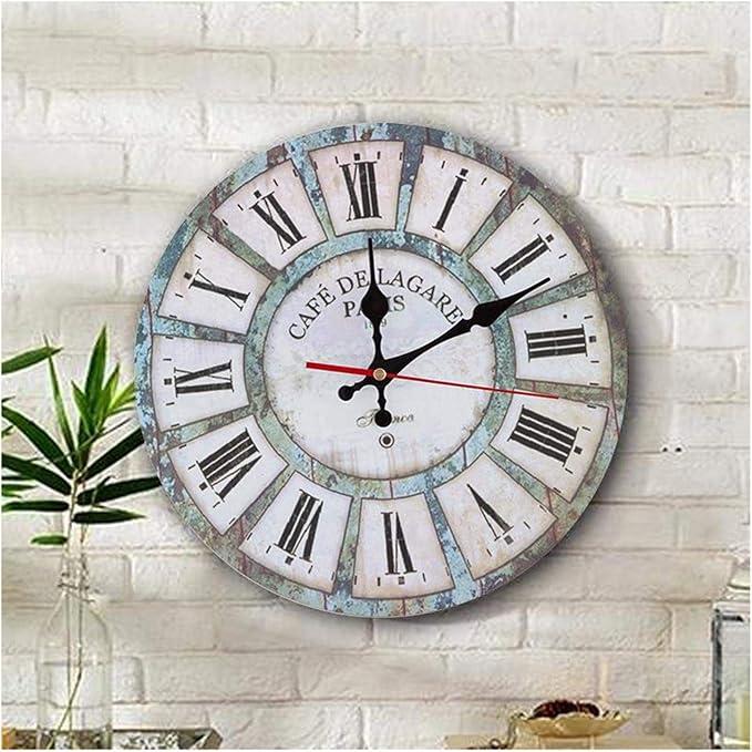 24 Inch Silent Coastal Wall Clock Battery Operated for Living Room Kitchen,Non-ticking Large Blue Clock for Bedroom,Nautical Beach Wall Clock for Dining Room Bathroom Home School Office Kids Room (Vintage Ocean Blue)