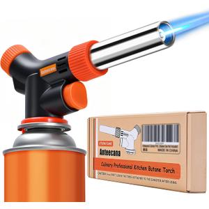Culinary Professional Kitchen Cooking Torch, Upgrade Butane Torch for Cooking, Adjustable Flame with Reverse Use（Butane Gas Not Included）