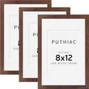 8x12 Oak Wood Picture Frams - Minimalist 8x12 Oak Wood Frames, 8"x12" Picture Frame Wood, Natural Solid Wooden Picture Frames for Wall Art Photo and Prints(3 Pack, Walnut)