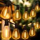 Ollny Outdoor String Lights 120FT with 60+2 Spare ST38 Vintage Bulbs, Shatterproof Connectable Patio Lights, 2200K Warm White Waterproof Outside Hanging Light for Yard Camping Gazebo Porch Balcony