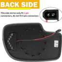 Driver Side Heated Mirror Glass Replacement for 2003-2007 Cadillac Escalade, Chevrolet Avalanche, Silverado, Suburban, Tahoe, GMC Sierra, Yukon - Exterior Side View Convex Mirror with Turn Signal
