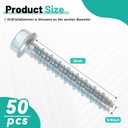 50Pcs 3/8 x 3 Concrete Screws, Masonry Screws Heavy Duty Carbon Steel, Zinc Plated Hex Head Large Diameter Concrete Anchors Fits for Brick, Blocks, Cement