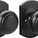 Goldenwarm Matte Black Dummy Door Knobs, Single Side Door Knob No-Function, Black Door Knobs 1 Pack