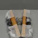 Nature Smile Solid Lotus Wood Deluxe Wooden Pants Hangers Bottom Hanger Jeans Hanger Skirt Hanger with 2-Adjustable Clips Anti-Rust Hook Pack of 10 (Natural)