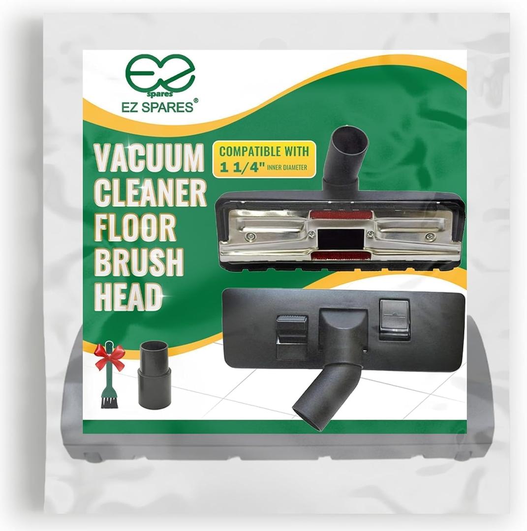 EZ SPARES Universal Vacuum Cleaner Floor Brush Attachment,1-1/4 Inch 32mm- Compatible with Hoover, Eureka, Rainbow,Shop VAC and Most Brand,for Hard Floor and Carpet Combo,Floor Nozzle(New Design)