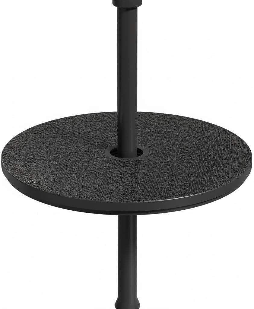 Patio Umbrella Table Tray with Hole, Black, 2 Pack
