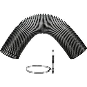 Pindex Adjustable Outer Diameter 152mm(6 inch) Vacuum Hose,Flexible Adjustable Stretchable Hose Length from 600mm(23 inch) to 2133mm(84 inch) for Car Lawn Mower 69860 41882, Black