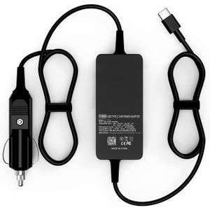 100W USB C Laptop Car Charger Compatible with HP Spectre/Elitebook, Lenovo ThinkPad/Yoga/IdeaPad, MacBook pro/air, Dell, Samsung, Asus, Acer - Universal Type C Laptop Power Adapter Cord