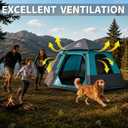 Hewolf 6 Person Camping Tent - Instant Pop Up Waterproof 2 Doors Tent with Easy Setup | 3-Season Hexagonal Dome Design for Family, Hiking & Traveling