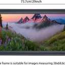 15x27 inch Picture Frame Solid Wood Black Panoramic Photo Frame,Suitable for Poster/Painting/Group Photo/Puzzle (A23B1527)