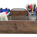 Sintosin Farmhouse Wooden Crates for Decor 15 X 10 inches, Distressed Wood and Galvanized Storage Crates for Crafts, Rustic Wooden Baskets for Gifts, Wood Crates for Display, 6 Individual Slots