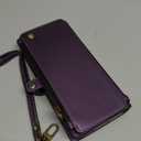 Defencase for iPhone 14 Pro Max Magnetic Wallet Case Compatible with Magsafe with RFID Blocking Zipper Strap Card Holder for Women Men, PU Leather Detachable Case for iPhone 14 Pro Max (6.7"), Purple