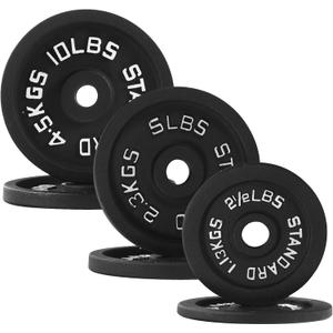 Fitvids 1 Inch Standard Barbell Weight Plates, 2.5 LB to 45 LB Plates for Home Gym Strength Training, Deep Grip Edge