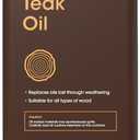 Furniture Clinic Teak Oil | 10x More Teak Oil | 170fl oz / 5 Liter | Wood Oil Protects & Cleans Outdoor & Indoor Furniture, & Boats | Restore & Protect Wood, Prevent Drying | Natural Matte Finish