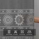 Boho Shower Curtain with Hooks, Grey Sheer Shower Curtain Set, Vintage Farmhouse Curtains - Waterproof Bathroom Decor for Home and Apartment, 12 Plastic Hooks Included, 72Wx72L, Sun Flower