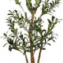 Artificial Olive Trees Indoor with Natural Wood Trunk and Realistic Leaves and Fruits, Fake Olive Tree for Home House Office Dcor(5 FT)