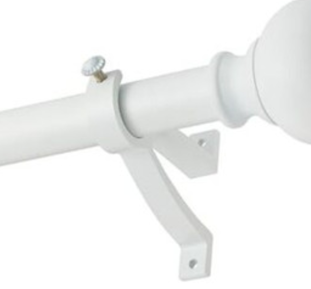 Matte White Window Curtain Rods 72 to 144 Inch, Adjustable Curtain Rod,Heavy Duty Window Rods,Thicken Sturdy Drapery Rods,Single Telescoping Decorative Curtain Rod for Window
