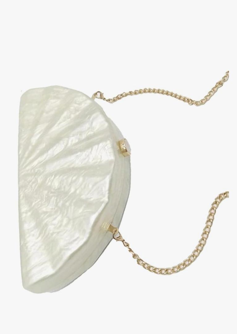 Tarvione
Shell Purse Hard Acrylic Clutch Purse Marbled Shoulder Crossbody Evening Bag Glitter Trendy Seashell Bags Elegant