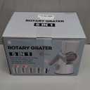 Cambom 5 in 1 Rotary Cheese Grater Hand Crank Cheese Shredder for Fresh Cheese, Vegetable, Nuts, Non-slip Suction Base, Five Blades, White