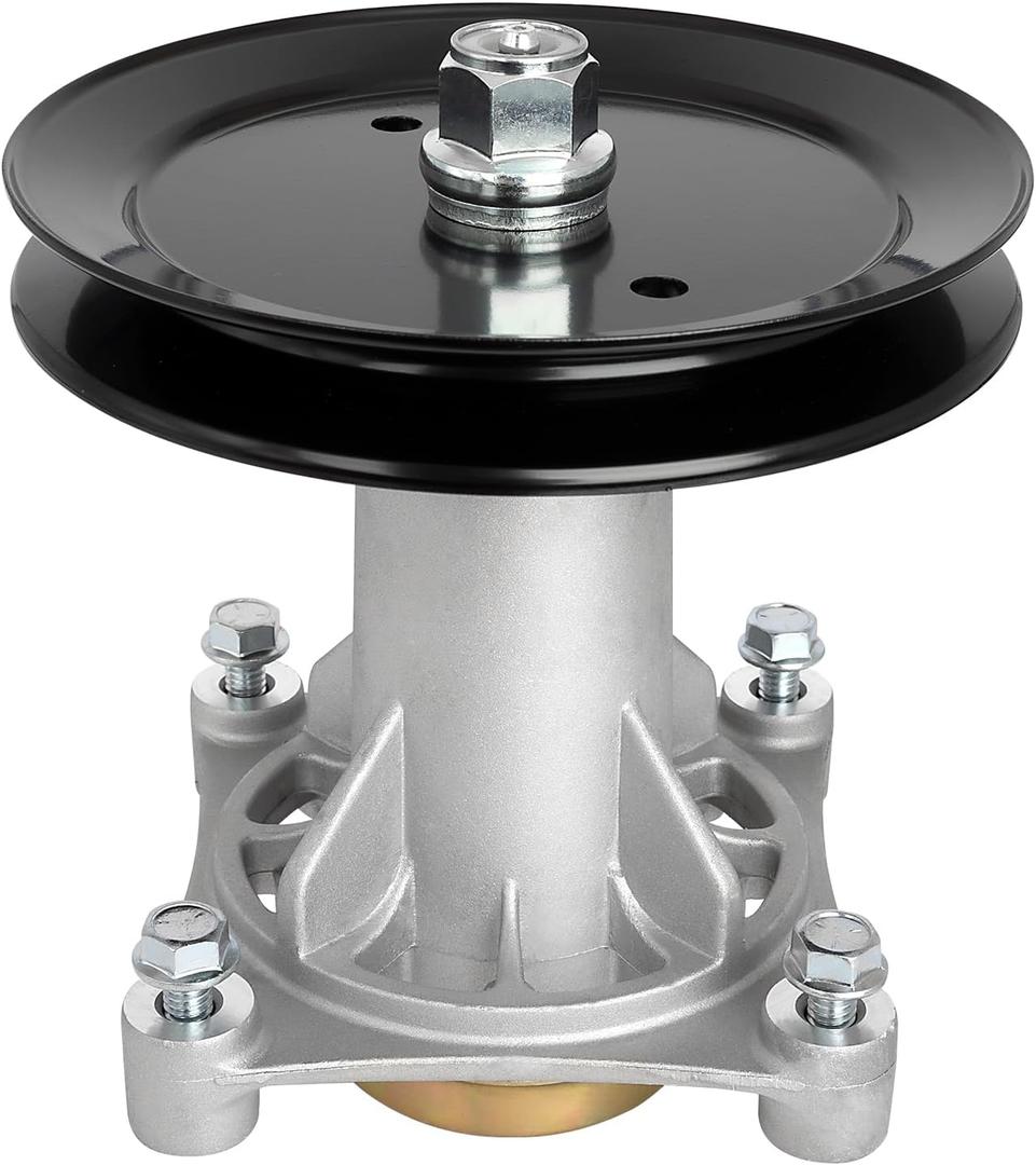 Belleone 187292 Spindle Assembly with 195945 Pulley, Fit for Hu sqvarna/Craftsman 42" 46" 48" 54" Mower Deck, Mandrel Spindle Replace 587819701 532187281 532192870, Pulley 195945 197473, 1 Pack