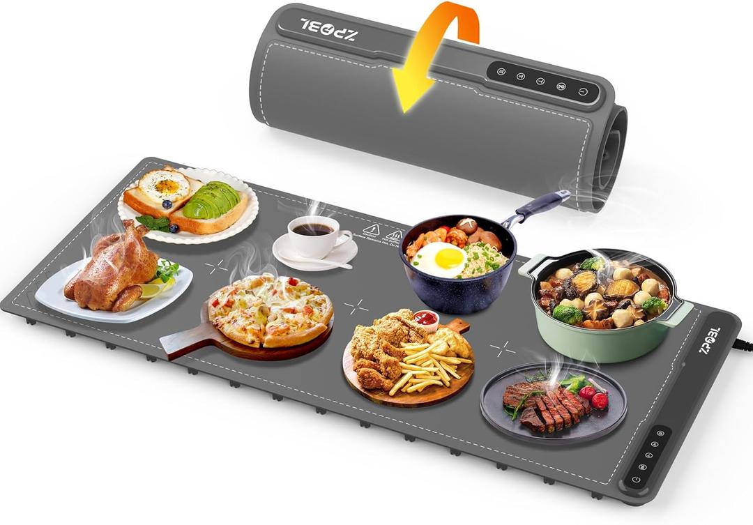 Warming Mat for Food Electric Food Warming Tray Extra Large (36"x16"), Rapid Full Surface Heating, Portable & Rollable Versatile Food Warmer for Countertop, Perfect for Gatherings, Everyday Use