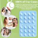 2 x Anteel Medium-Sized Silicone Suction Phone Case Adhesive Mount, Enhanced Suction Power and Upgraded Thickened Sticky Phone Grip, Durable, Hands-Free Sticky Phone Holder, 2.28"x3.46" (Translucent)