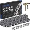 YOXUFA #35 Chain for Mini Bike Coleman CT100U CC100X Baja Doodle Bug DB30 Motovox MBX10 MBX11 Mega Moto MM-B80 105cc Predator 79cc 97cc 100cc Engine Powersports Parts with Chain Breaker - 140 Links