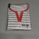 LilyCoco Women's Striped Shirt Short Sleeve Color Block Tops Notched Neck Summer Tee White Medium (M)