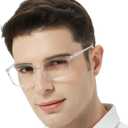 Mens Reading Glasses Stylish Readers Large Lightweight Reader 1.0 1.25 1.5 1.75 2.0 2.25 2.5 2.75 3.0 3.5 4.0 (Transparent)
