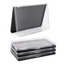 Magnetic Makeup Palette with Clear Top, 3Pack Empty Eyeshadow Pan Dispensing Storage Box with 60Pcs Adhesive Metal Stickers for DIY Cosmetics Lipstick Blush Powder-7.87X5.51Palette