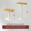 Elevance Height Adjustable Side Table, White Base, Golden Maple Top | Sofa Laptop Table for Couch & Bed | Small C-Shape End Table for Home or Office