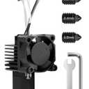 P1P P1S Hotend Kit with Fan for Bambu Lab P1 Series 3D Printer, Bambulab P1 Nozzle 0.2/0.4/0.6mm Assembly Hardened Steel with Fan, Thermistor, Ceramic Heater & Extruder Heating Block Replacement