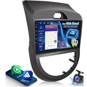 Inefala 2+64G Radio for Kia Soul 2010-2013 Android 15 Car Stereo 9'' Touch Screen CarPlay Android Auto, AHD Backup Camera, Bluetooth, GPS, WiFi, DSP