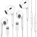 2Pack Wired Headphones for iPhone Ear buds with Lightning Connector(Built-in Microphone & Volume Control) Earbuds for iPhone 14/13/12/11/XR/XS/X/8/7/Pro/Pro MaxOfficial Certified Earphones-Plug&Play