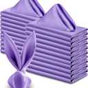 VACVELT 50 Pack Light Purple Satin 20x20 Inch Wedding Table Napkins, Decorative Elegant Dinner Square Napkins for Banquet Graduation Party